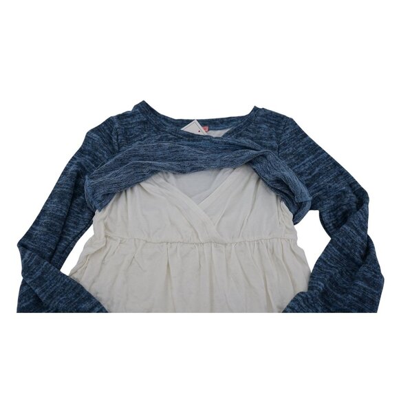 Hello MIZ Women's Empire Nursing Top – Size M, Navy/Ivory - Picture 4 of 6